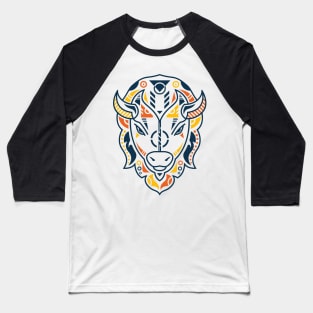 Unique Bison Head Baseball T-Shirt